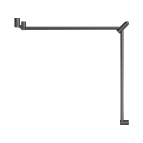 An image of Nero Tapware Mecca Care 32mm DDA Accessible Toilet Grab Rail Set 90 Degree Continuous 600X1065X1025mm Gun Metal