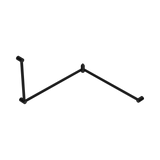 An image of Nero Tapware Mecca Care 32mm DDA Accessible Toilet Grab Rail Set 90 Degree Continuous 600X1065X1025mm Matte Black