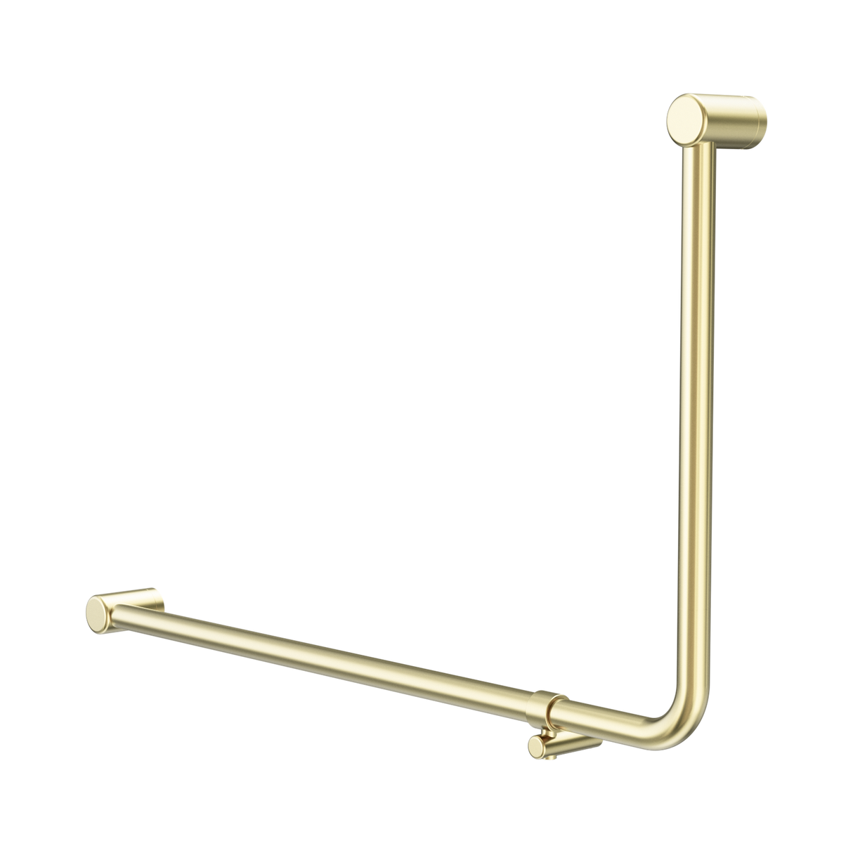 An image of Nero Tapware Mecca Care 32mm DDA Accessible Toilet 90 Degree Bent Tube Grab Rail 600X1000mm Brushed Gold