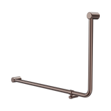 An image of Nero Tapware Mecca Care 32mm DDA Accessible Toilet 90 Degree Bent Tube Grab Rail 600X1000mm Brushed Bronze