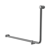 An image of Nero Tapware Mecca Care 32mm DDA Accessible Toilet 90 Degree Bent Tube Grab Rail 600X1000mm Chrome