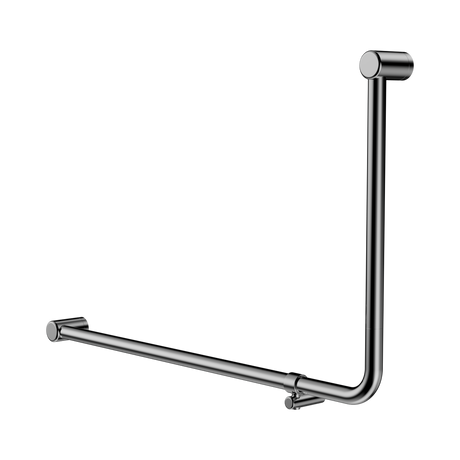 An image of Nero Tapware Mecca Care 32mm DDA Accessible Toilet 90 Degree Bent Tube Grab Rail 600X1000mm Chrome