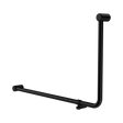 An image of Nero Tapware Mecca Care 32mm DDA Accessible Toilet 90 Degree Bent Tube Grab Rail 600X1000mm Matte Black