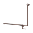 An image of Nero Tapware Mecca Care 32mm DDA Accessible Toilet 90 Degree Bent Tube Grab Rail 600X1000mm With Toilet Roll Holder Brushed Bronze