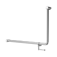 An image of Nero Tapware Mecca Care 32mm DDA Accessible Toilet 90 Degree Bent Tube Grab Rail 600X1000mm With Toilet Roll Holder Chrome