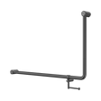 An image of Nero Tapware Mecca Care 32mm DDA Accessible Toilet 90 Degree Bent Tube Grab Rail 600X1000mm With Toilet Roll Holder Gun Metal