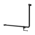 An image of Nero Tapware Mecca Care 32mm DDA Accessible Toilet 90 Degree Bent Tube Grab Rail 600X1000mm With Toilet Roll Holder Matte Black