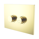 An image of Nero Tapware Mecca Care Raised Disabled Care Pneumatic Flush Buttons Plate DDA Accessible Toilet Compliant Brushed Gold