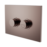 An image of Nero Tapware Mecca Care Raised Disabled Care Pneumatic Flush Buttons Plate DDA Accessible Toilet Compliant Brushed Bronze