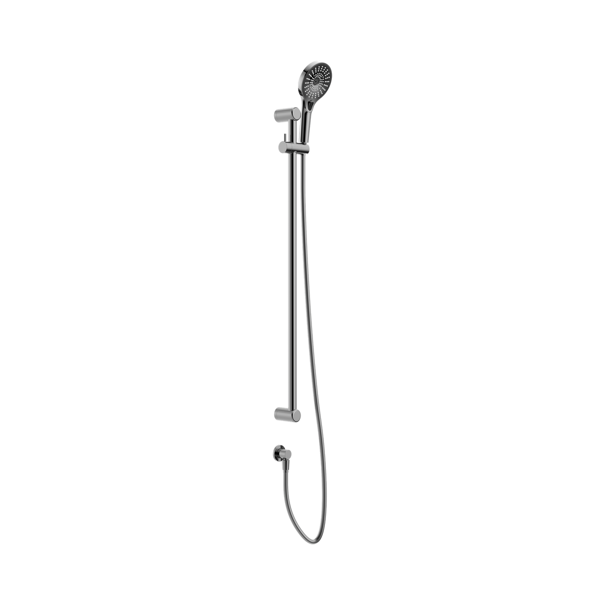 An image of Nero Tapware Mecca Care 25mm Grab Rail And Adjustable Shower Rail Set 900mm Chrome