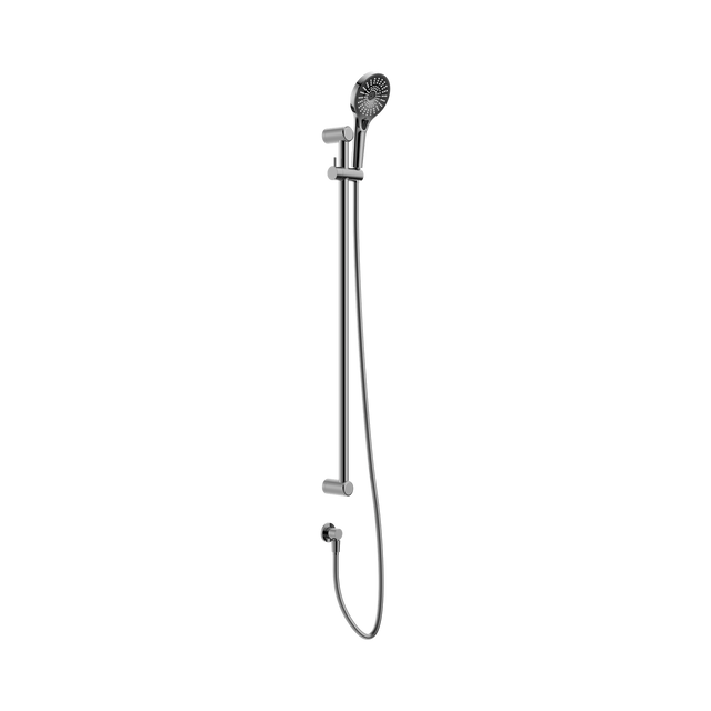 An image of Nero Tapware Mecca Care 25mm Grab Rail And Adjustable Shower Rail Set 900mm Chrome