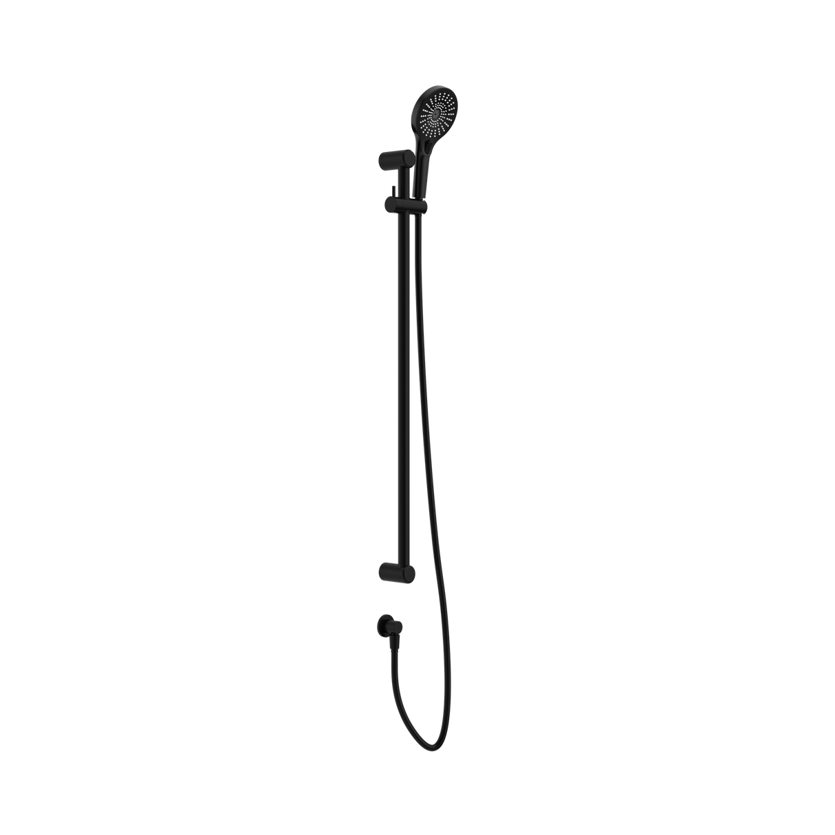 An image of Nero Tapware Mecca Care 25mm Grab Rail And Adjustable Shower Rail Set 900mm Matte Black