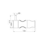 A line drawing of Nero Tapware Slider For Mecca Care 25mm Grab Rail And Adjustable Shower Rail Set 900mm Matte Black