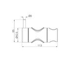 A line drawing of Nero Tapware Slider For Mecca Care 32mm Grab Rail Shower Rail Set Brushed Bronze