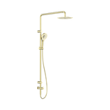 An image of Nero Tapware Mecca Care 25mm Grab Rail 900mm Twin Shower Set Brushed Gold