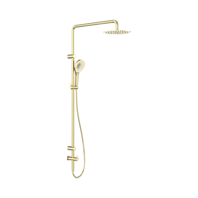 An image of Nero Tapware Mecca Care 25mm Grab Rail 900mm Twin Shower Set Brushed Gold