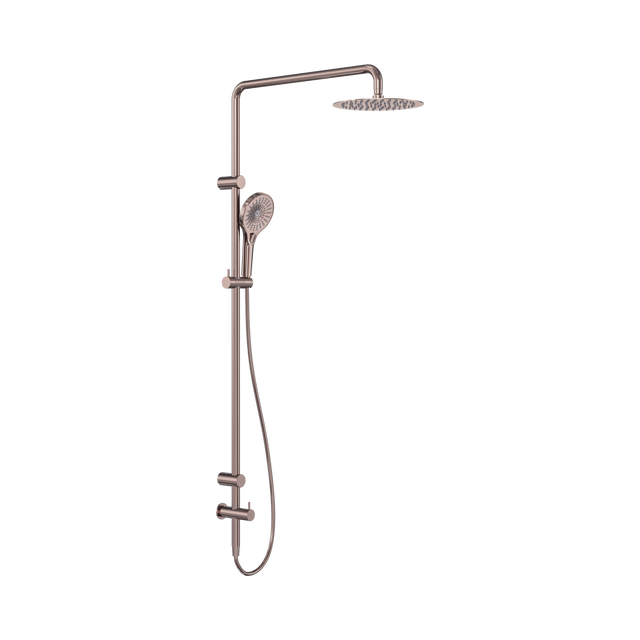 An image of Nero Tapware Mecca Care 25mm Grab Rail 900mm Twin Shower Set Brushed Bronze
