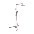 An image of Nero Tapware Mecca Care 32mm T Bar Grab Rail 1100x750mm Twin Shower Set Brushed Bronze