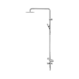 An image of Nero Tapware Mecca Care 32mm T Bar Grab Rail 1100x750mm Twin Shower Set Chrome