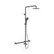 An image of Nero Tapware Mecca Care 32mm T Bar Grab Rail 1100x750mm Twin Shower Set Gun Metal