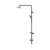 An image of Nero Tapware Mecca Care 32mm T Bar Grab Rail 1100x750mm Twin Shower Set Gun Metal