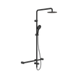 An image of Nero Tapware Mecca Care 32mm T Bar Grab Rail 1100x750mm Twin Shower Set Matte Black