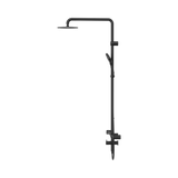 An image of Nero Tapware Mecca Care 32mm T Bar Grab Rail 1100x750mm Twin Shower Set Matte Black