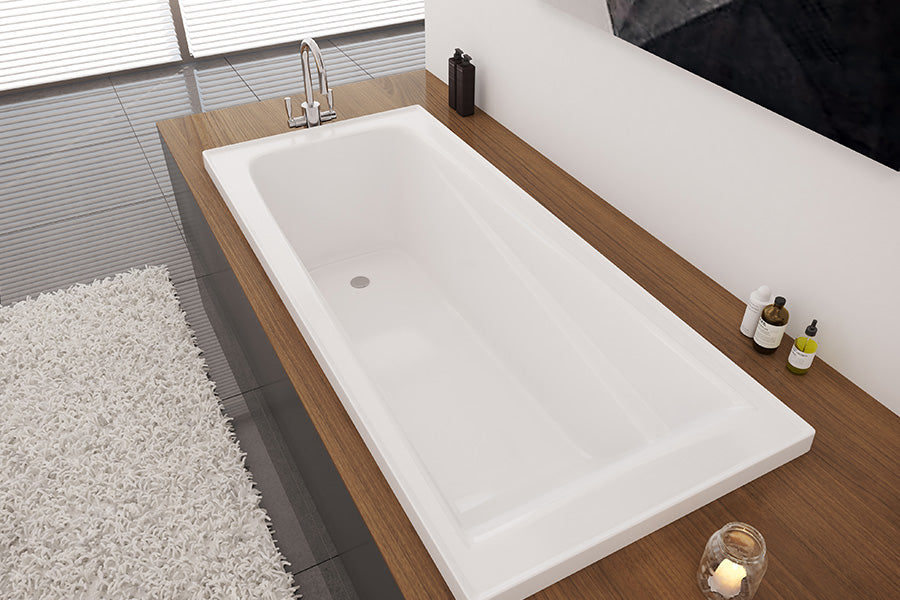 Novara 1525 Inset Tile Bead Bath - White