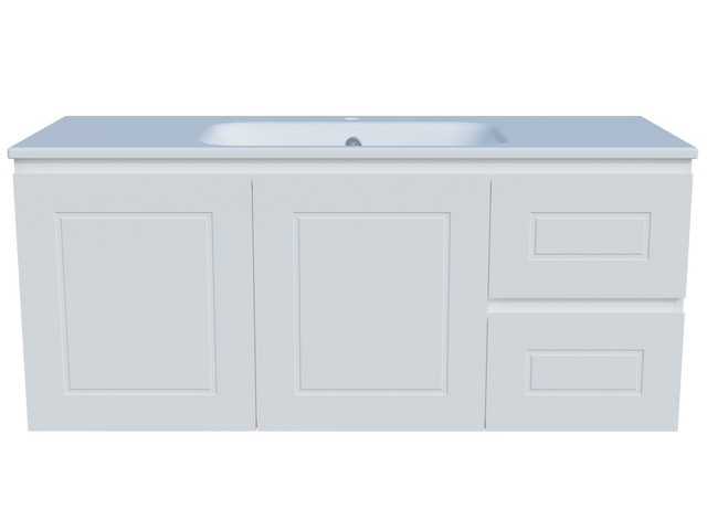 Nevada Classic Vanity 1200mm Centre Bowl Haven Top Wall hung (NVC-V-1200-C-HVN-W)