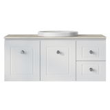 Nevada Classic Vanity 1200mm Centre White Gloss Above Counter Basin SilkSurface Top Wall hung (NVC-V-1200-C-SSA-W)