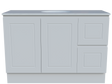 Nevada Classic Vanity 1200mm Centre White Gloss Under Counter Basin SilkSurface Top Floor standing (NVC-V-1200-C-SSU-F)