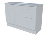 Nevada Classic Vanity 1200mm Centre White Gloss Under Counter Basin SilkSurface Top Floor standing (NVC-V-1200-C-SSU-F)