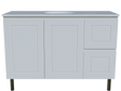 Nevada Classic Vanity 1200mm Centre White Gloss Under Counter Basin SilkSurface Top On Legs (NVC-V-1200-C-SSU-L)