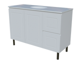 Nevada Classic Vanity 1200mm Centre White Gloss Under Counter Basin SilkSurface Top On Legs (NVC-V-1200-C-SSU-L)