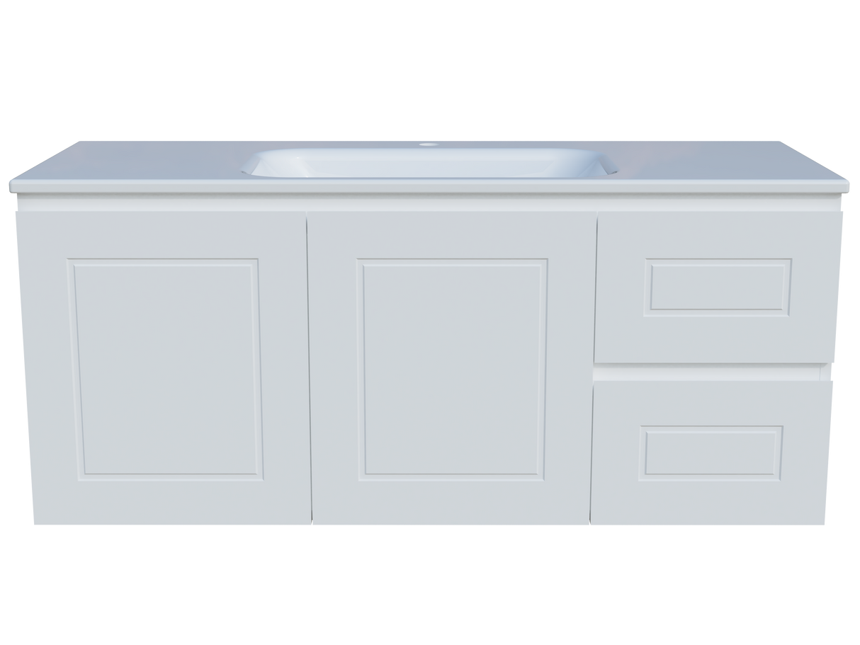 Nevada Classic Vanity 1200mm Centre Bowl Stadium Top Wall hung (NVC-V-1200-C-STD-W)