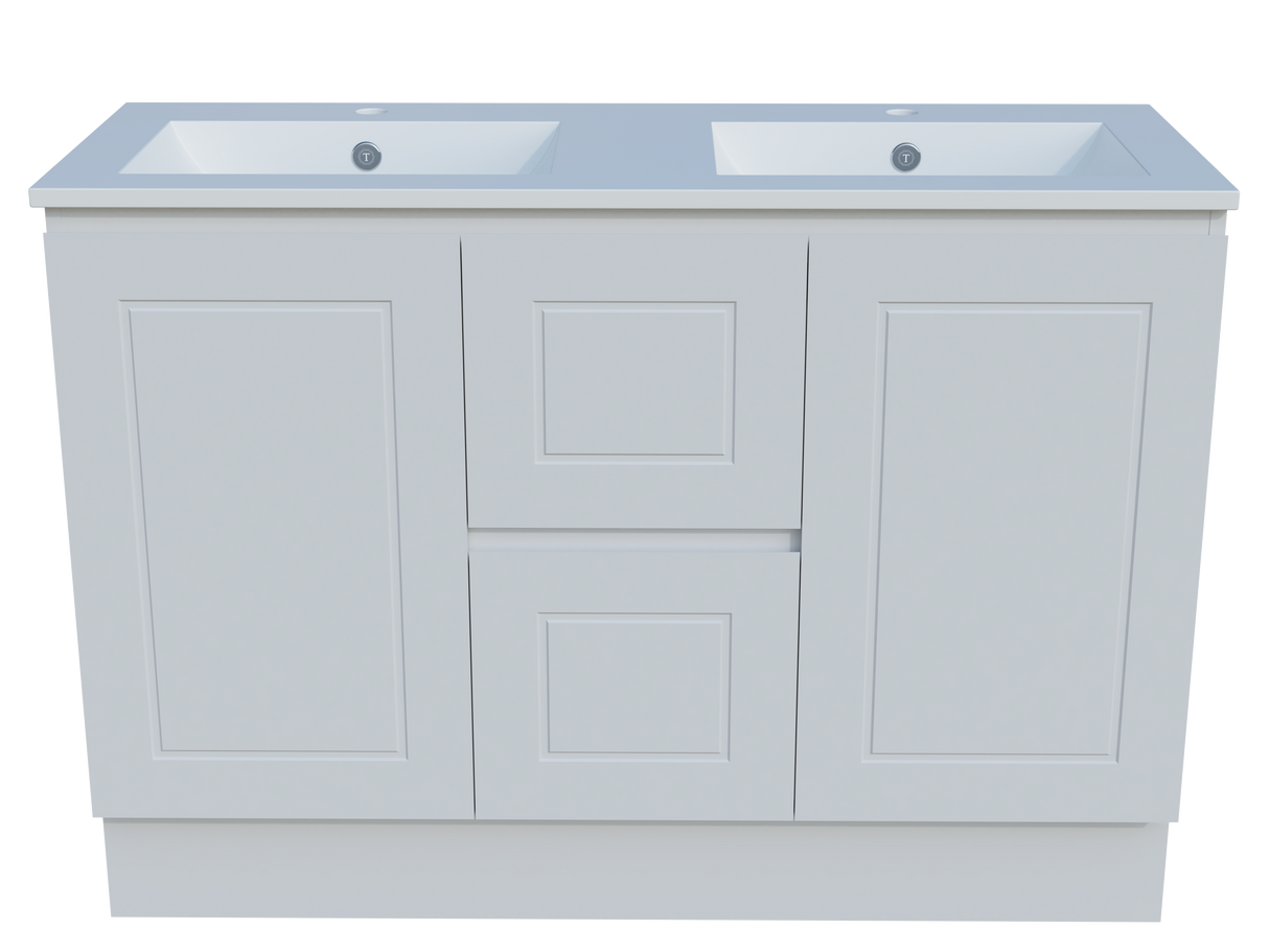 Nevada Classic Vanity 1200mm Double Bowl Alpha Top Floor standing (NVC-V-1200-D-APH-F)
