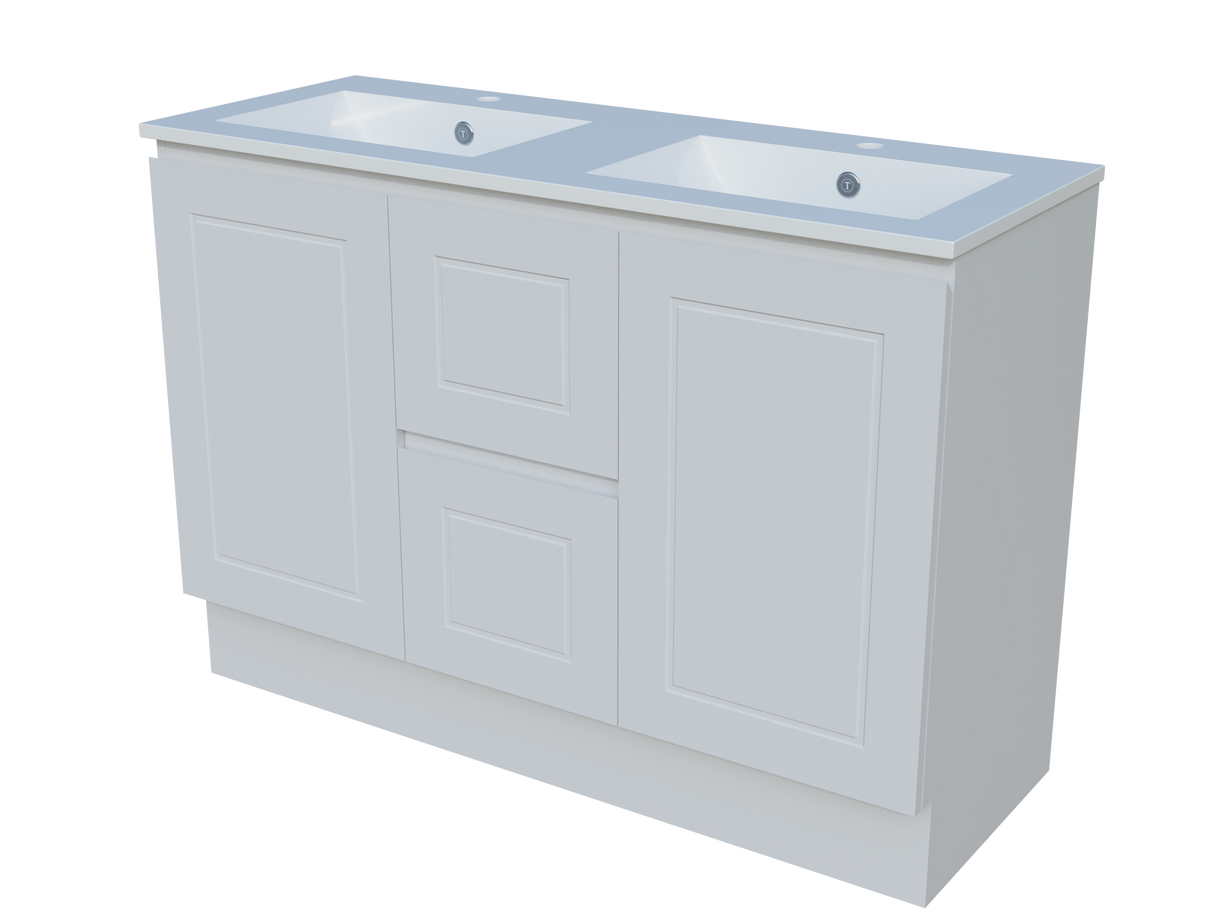 Nevada Classic Vanity 1200mm Double Bowl Alpha Top Floor standing (NVC-V-1200-D-APH-F)