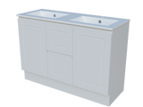 Nevada Classic Vanity 1200mm Double Bowl Alpha Top Floor standing (NVC-V-1200-D-APH-F)