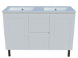 Nevada Classic Vanity 1200mm Double Bowl Alpha Top On Legs (NVC-V-1200-D-APH-L)