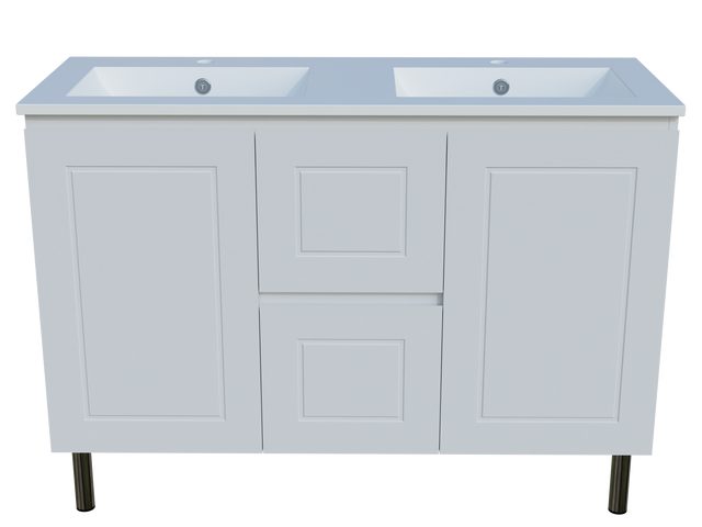 Nevada Classic Vanity 1200mm Double Bowl Alpha Top On Legs (NVC-V-1200-D-APH-L)