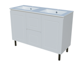 Nevada Classic Vanity 1200mm Double Bowl Alpha Top On Legs (NVC-V-1200-D-APH-L)