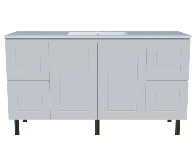 Nevada Classic Vanity 1500mm Centre Bowl Alpha Top On Legs (NVC-V-1500-C-APH-L)