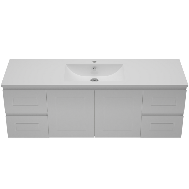 Nevada Classic Vanity 1500mm Centre Bowl Alpha Top Wall hung (NVC-V-1500-C-APH-W)