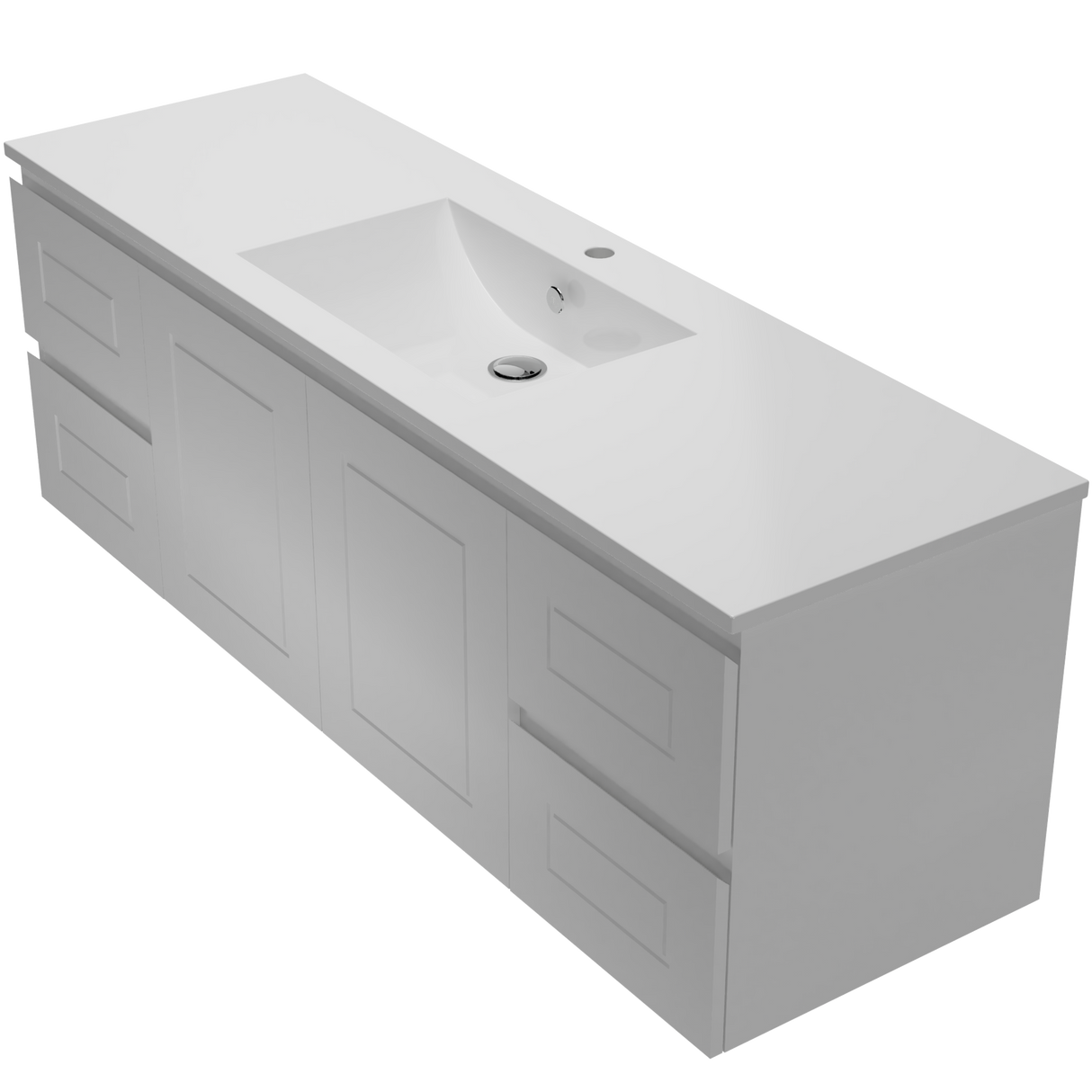 Nevada Classic Vanity 1500mm Centre Bowl Alpha Top Wall hung (NVC-V-1500-C-APH-W)