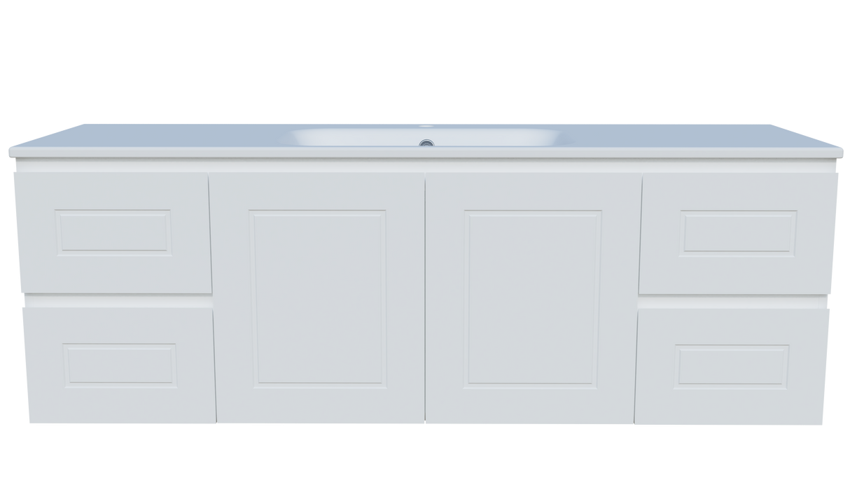 Nevada Classic Vanity 1500mm Centre Bowl Haven Top Wall hung (NVC-V-1500-C-HVN-W)