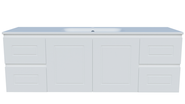 Nevada Classic Vanity 1500mm Centre Bowl Haven Top Wall hung (NVC-V-1500-C-HVN-W)