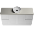 Nevada Classic Vanity 1500mm Centre White Gloss Above Counter Basin SilkSurface Top Floor standing (NVC-V-1500-C-SSA-F)