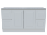 Nevada Classic Vanity 1500mm Centre White Gloss Under Counter Basin SilkSurface Top Floor standing (NVC-V-1500-C-SSU-F)