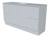 Nevada Classic Vanity 1500mm Centre White Gloss Under Counter Basin SilkSurface Top Floor standing (NVC-V-1500-C-SSU-F)