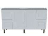 Nevada Classic Vanity 1500mm Centre White Gloss Under Counter Basin SilkSurface Top On Legs (NVC-V-1500-C-SSU-L)
